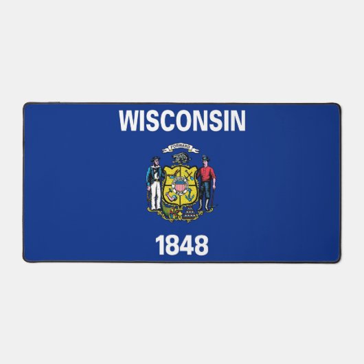 Tapis de bureau avec le drapeau de l'État du Wisco (Recto)