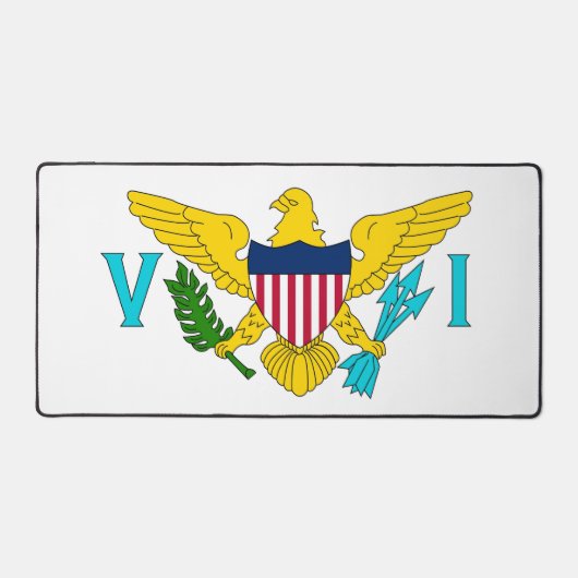 Tapis de bureau avec le drapeau des îles Vierges, (Recto)