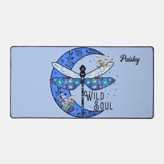 Tapis de bureau avec Lune & Libellules (Recto)