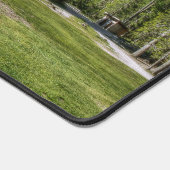 Tapis de bureau avec personne montrant Gris Mounta (Coin)