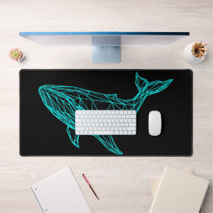 Tapis de bureau baleine géométrique futuriste