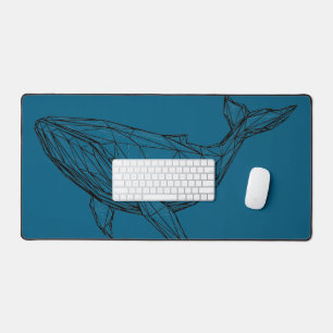 Tapis de bureau baleine géométrique minimaliste