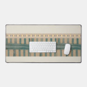 Tapis de bureau Beige et clôture verte (Clavier et souris)