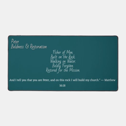 Tapis de bureau biblique "Bâti sur le Rocher" (Recto)