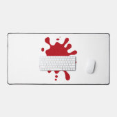 Tapis de bureau blanc avec éclaboussure d'encre ro (Clavier et souris)