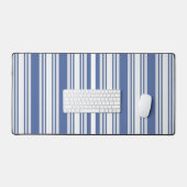 Tapis de bureau bleu et blanc rayé (Clavier et souris)