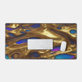 Tapis de bureau - Bleu & Or (Clavier et souris)