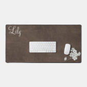 Tapis de bureau Brown avec fleurs et nom (Clavier et souris)