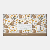 Tapis de bureau capybara floral (Clavier et souris)