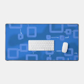 Tapis de bureau Carré géométrique Tint Bleu (Clavier et souris)