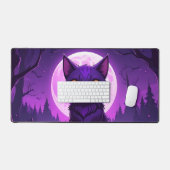 Tapis de bureau Chat Lune Mystique (Clavier et souris)