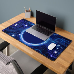 Tapis de bureau Circuit imprimé Bleu électrique po