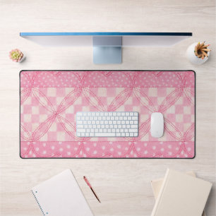 TAPIS DE BUREAU "COEUR ROSE" / GRANDE ÉCHELLE