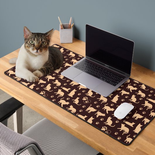 Tapis de bureau Cœurs de chats & empreintes de pat