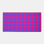 Tapis de bureau coeurs rose et violet (Recto)