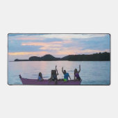 Tapis de bureau Coucher de soleil avec bateau (Recto)
