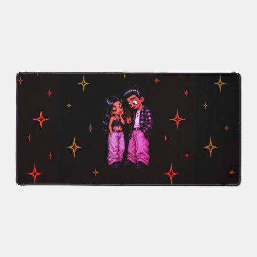 Tapis de bureau couple d'amour chicano mignon Chic (Recto)