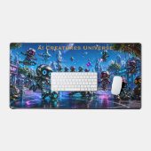 Tapis de bureau Cyberpunk Univers Créatures IA (Clavier et souris)