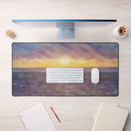Tapis de bureau d'art abstrait Océan Coucher de so (Bureau 1)