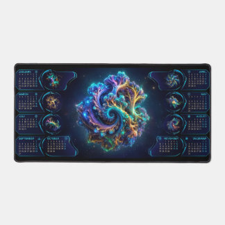Tapis de bureau d'art fractal Galaxy Space avec ca