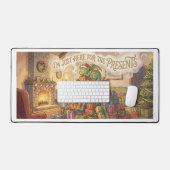 Tapis de bureau de Noël – Drôle de dragon et cadea (Clavier et souris)