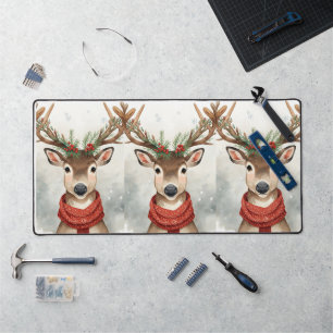 Tapis de bureau de Noël Renne Mignon