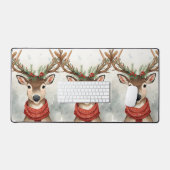 Tapis de bureau de Noël Renne Mignon (Clavier et souris)