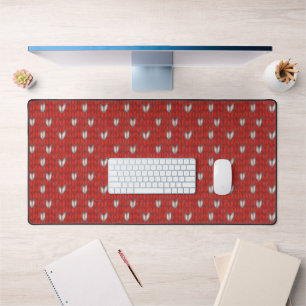 TAPIS DE BUREAU DE STUDIO DE BUREAU TRICOTÉ COEUR