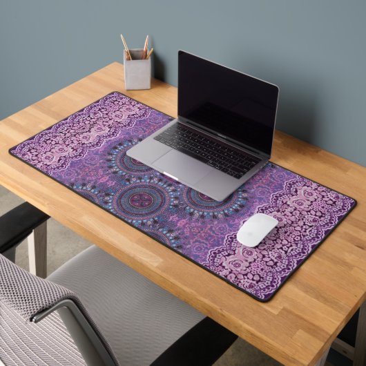 Tapis de bureau de style Boho violet (Bureau 2)