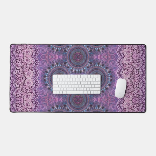 Tapis de bureau de style Boho violet (Clavier et souris)