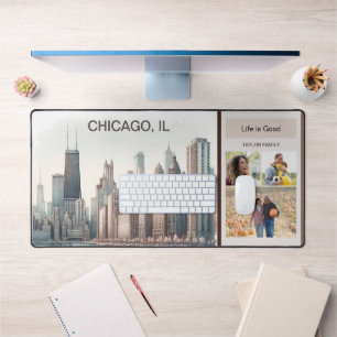 Tapis de bureau décoratif avec collage de photos d