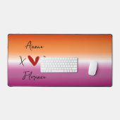 Tapis de bureau Drapeau Lesbien Coucher de Soleil (Clavier et souris)