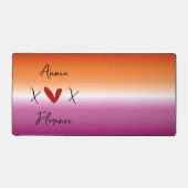 Tapis de bureau Drapeau Lesbien Coucher de Soleil (Recto)