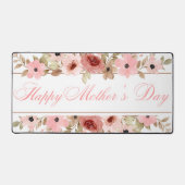 Tapis de bureau élégant à fleurs aquarelles roses (Recto)