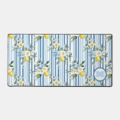 Tapis de bureau en citron floral monogramme sur me (Recto)