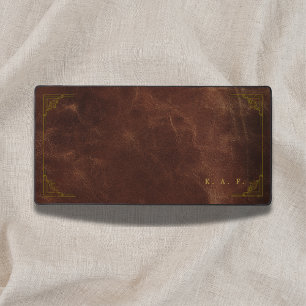 Tapis de bureau en cuir marron foncé de style acad