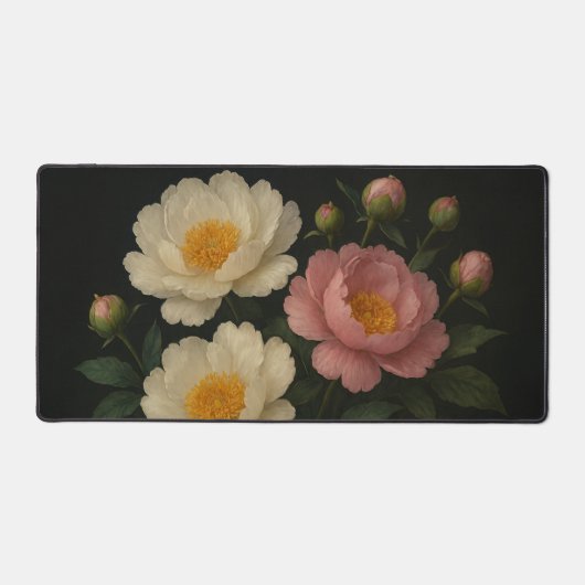 Tapis de bureau en fleur de pivoine (Recto)
