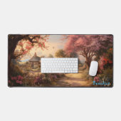 Tapis de bureau en fleurs de cerisier personnalisé (Clavier et souris)