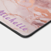 Tapis de bureau en marbre doré Rose personnalisé (Coin)