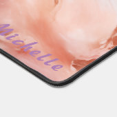 Tapis de bureau en marbre doré Rose personnalisé (Coin)