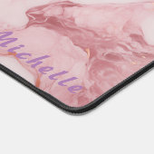 Tapis de bureau en marbre doré Rose personnalisé (Coin)