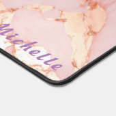 Tapis de bureau en marbre doré Rose personnalisé (Coin)