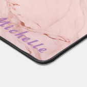 Tapis de bureau en marbre doré Rose personnalisé (Coin)