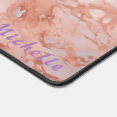 Tapis de bureau en marbre doré Rose personnalisé (Coin)