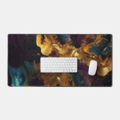 Tapis de bureau en marbre liquide violet, bleu et  (Clavier et souris)