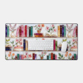Tapis de bureau en style vitrail pour bibliothèque (Clavier et souris)