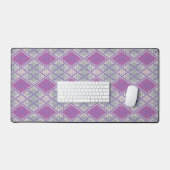 TAPIS DE BUREAU EN TRICOT ARGYLE LILAS (Clavier et souris)