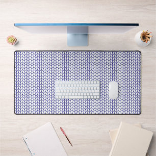 TAPIS DE BUREAU EN TRICOT LIGNE BLEUE