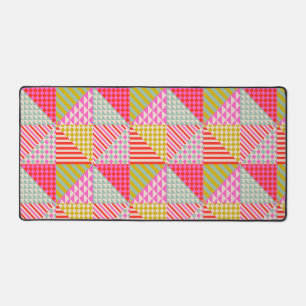 Tapis de bureau esthétique patchwork coloré sous-m