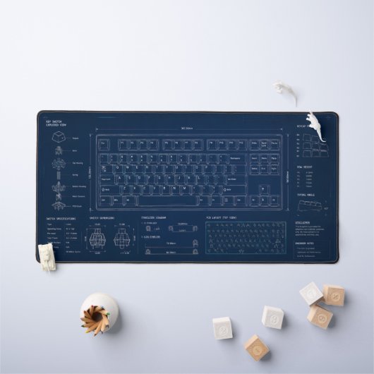 Tapis de bureau étendu avec plan de clavier mécani (Tableau pour enfants)